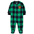 Macacão Fleece Xadrez Verde Azul de Botao com Pé - Imagem 1
