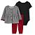 Cardigan, Body e Calca Cinza, Preto e Xadrez - Imagem 1