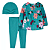 Blusa Manga Longa Florida e Calca Legging verde - Imagem 1