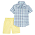 Camisa Xadrez e Shorts Amarelo - Imagem 1