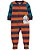 Macacão Fleece Listrado Azul e Laranja de Ziper com Pé - Imagem 1
