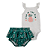 Body e Shorts Saia Cinza e Verde Abacaxi - Imagem 1