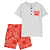 Camiseta Cinza e Shorts Vermelho Abacaxi - Imagem 1