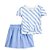 Camiseta Listrada e Shorts Saia Azul - 3 meses - Imagem 1