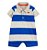 Romper Polo Listrado Azul e Cinza - 9 meses - Imagem 1