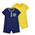 Kit Romper Azul Marinho e Amarelo - 18 meses - Imagem 1