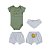 Conjunto Body, Short e Babador Estampado - Imagem 3