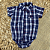 Body Camisa Xadrez de Tecido Manga Curta Menino - Imagem 5
