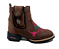 Botina Country Texana Marrom Touro Rosa com bainha e Canivete! - Imagem 3