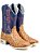 Bota Texana Country Estilo Avestruz Bandeira USA Sola Bege - Imagem 2