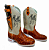 Bota Texana Country Aramado Cavalo Sola Branca com Bainha e Faca - Imagem 1