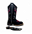Bota Texana Country Preta Couro Nobuk Touro Rosa Bainha e Faca - Imagem 2