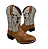 Bota Texana Touro Nelore Amarelo Bege Fosco - Imagem 1