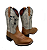 Bota Texana Touro Nelore Amarelo Bege Fosco - Imagem 2