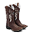 Bota Texana Bordado Mandala Couro Crazy Horse Feminina - Imagem 1