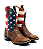 Bota Texana Country Escamada Americana Sola Preta - Imagem 1