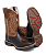 Bota Texana Country Sola Jump Couro Marrom Reforçada - Imagem 1