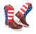 Bota Texana - Bandeira USA - Sola Branca - Imagem 1