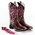 Bota Texana Com Faca Bainha Rosa 100% Couro - Imagem 3