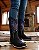 Bota Texana Couro Preto Com Bordado Roxo - Imagem 2