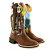 Bota Texana Country Nossa Senhora Aparecida Couro Marrom com Bainha Faca Retiravel - Imagem 2