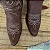 Texana Bico Fino - Couro Crazy Horse Nescau | Bordados Bege Produto sob encomenda. - Imagem 2