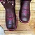 Bota Texana Florência Couro Marrom Liso Bordado Rosa Cano Tradicional Medio - Imagem 3