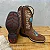 Texana Flor Padroeira Infantil - Couro Horse Nescau | Bordado Azul e Bege - Imagem 3
