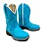 Bota Texana Nuvem Infantil - Couro Flay Azul Céu | Bordado Azul Produto sob encomenda. - Imagem 1
