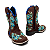 Bota Texana Ires Infantil - Couro Horse Nescau | Bordados Azul e Bege Produto sob encomenda. - Imagem 2