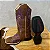 Bota Texana Florência - Couro Marrom Nescau | Bordado Roxo e Branco Produto sob encomenda. - Imagem 3