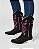 Bota Texana Couro Nobuck Preto| Bordado Rosa Sola Branca / Produto sob encomenda. - Imagem 6