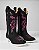 Bota Texana Couro Nobuck Preto| Bordado Rosa Sola Branca / Produto sob encomenda. - Imagem 5