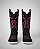 Bota Texana Couro Nobuck Preto| Bordado Rosa Sola Branca / Produto sob encomenda. - Imagem 4