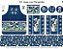 Kit em tricoline digital Jeans com Margaridas (0,99cm x 1,50) - Imagem 1