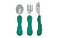 Jogo Anatômico Colher Garfo e Faca 3 Pcs em Silicone e Inox - Imagem 2
