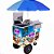 Carrinho De Açaí Picolé Sorvete Com Guarda Sol + Adesivo Total Personalizado - Imagem 1