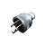 PLUG 3 PINOS GERADOR B4T 2500 / 3800 / 5000 / 6500 / BD 8000 BRANCO - Imagem 1