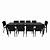 Conjunto de Mesa Retangular com Tampo de Alumínio e 10 Cadeiras - Imagem 1
