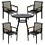 Conjunto Perpétua com Mesa Ripada 1.00m + 4 Cadeiras - Imagem 1