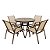 Conjunto Lótus Premium 01 Mesa Tampo Liso + 4 Cadeiras + Ombrelone e Base - Imagem 2