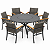 Conjunto de Mesa Perpétua em Corda Náutica 6 Poltronas com Mesa Pétala - Imagem 1