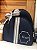 Mochila Baby P Sintético Azul Marinho com faixa listrada cinza e branco - Imagem 1