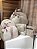 Kit Bolsa média, Mochilinha baby P, Necessarie Carol e Porta carteira de vacinação no Sintético Pérola com faixa Rose - Imagem 1
