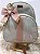Mochila Baby P Linho cru com faixa nude - Imagem 2