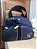 Bolsa Maternidade Pequena Sintético azul marinho com faixa azul marinho extra dourado - Imagem 1