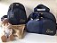 Kit Maternidade Bolsa Grande e Mochilinha baby P Sintético azul marinho com faixa azul marinho - Imagem 1