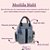 Mochila Multi Linho Marinho com faixa rosa bebê - Imagem 5