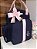 Mochila Multi Linho Marinho com faixa rosa bebê - Imagem 2