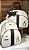 Kit Maternidade Bolsa Média e Mochilinha baby P Sintético Offwhite, faixa Verde selva e detalhes caramelo - Imagem 7
